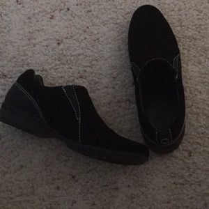 Fabulous shoes!!!!  Black suede lightly worn slip on shoes